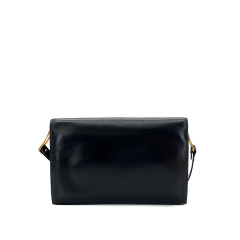 HERMES LYDIE BLACK CLUTCH SHOULDER BAG BOXCALF 〇S 90285936 - PURPOSE
