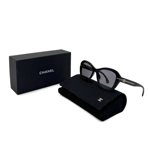 CHANEL VINTAGE SUNGLASSES COCOMARK CHAIN BLACK EYEWEAR 90285942 - PURPOSE