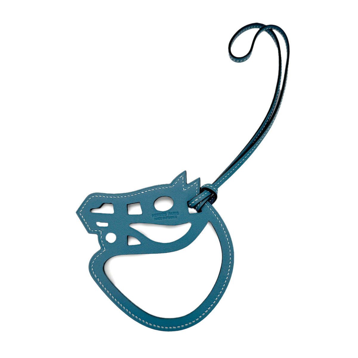 HERMES BAG CHARM HORSE PADDOCK CHEVAL BLEU JEAN VEAU SWIFT 90285947