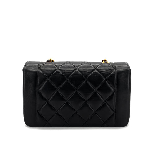 CHANEL VINTAGE DIANA SMALL CHAIN SHOULDER BAG BLACK LAMB SKIN 90286010 - PURPOSE