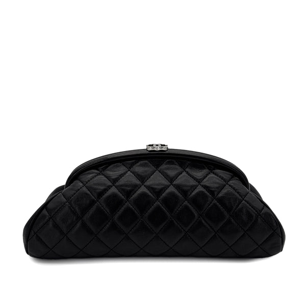 CHANEL VINTAGE MATELASSE CLUTCH BAG BLACK LAMB SKIN 90286011 - PURPOSE