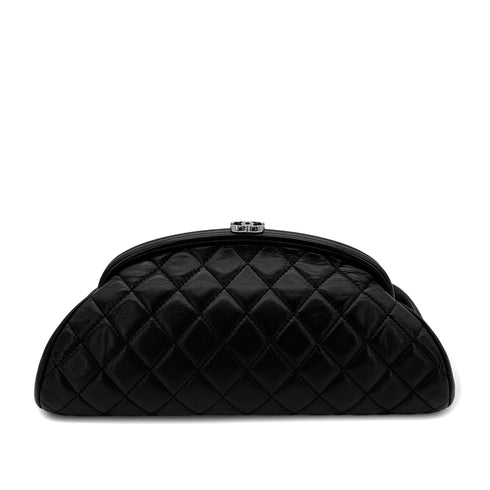 CHANEL VINTAGE MATELASSE CLUTCH BAG BLACK LAMB SKIN 90286011 - PURPOSE