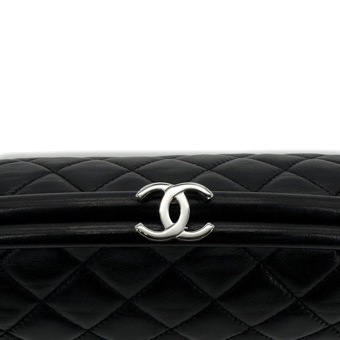 CHANEL VINTAGE MATELASSE CLUTCH BAG BLACK LAMB SKIN 90286011 - PURPOSE