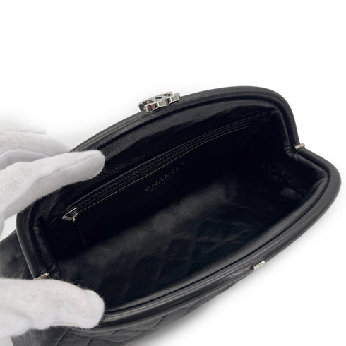 CHANEL VINTAGE MATELASSE CLUTCH BAG BLACK LAMB SKIN 90286011 - PURPOSE