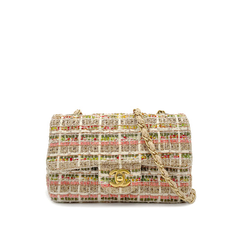 CHANEL MINI MATELASSE CHAIN SHOULDER BAG NATURAL HEMP LAFFIA LEATHER 90286015 - PURPOSE