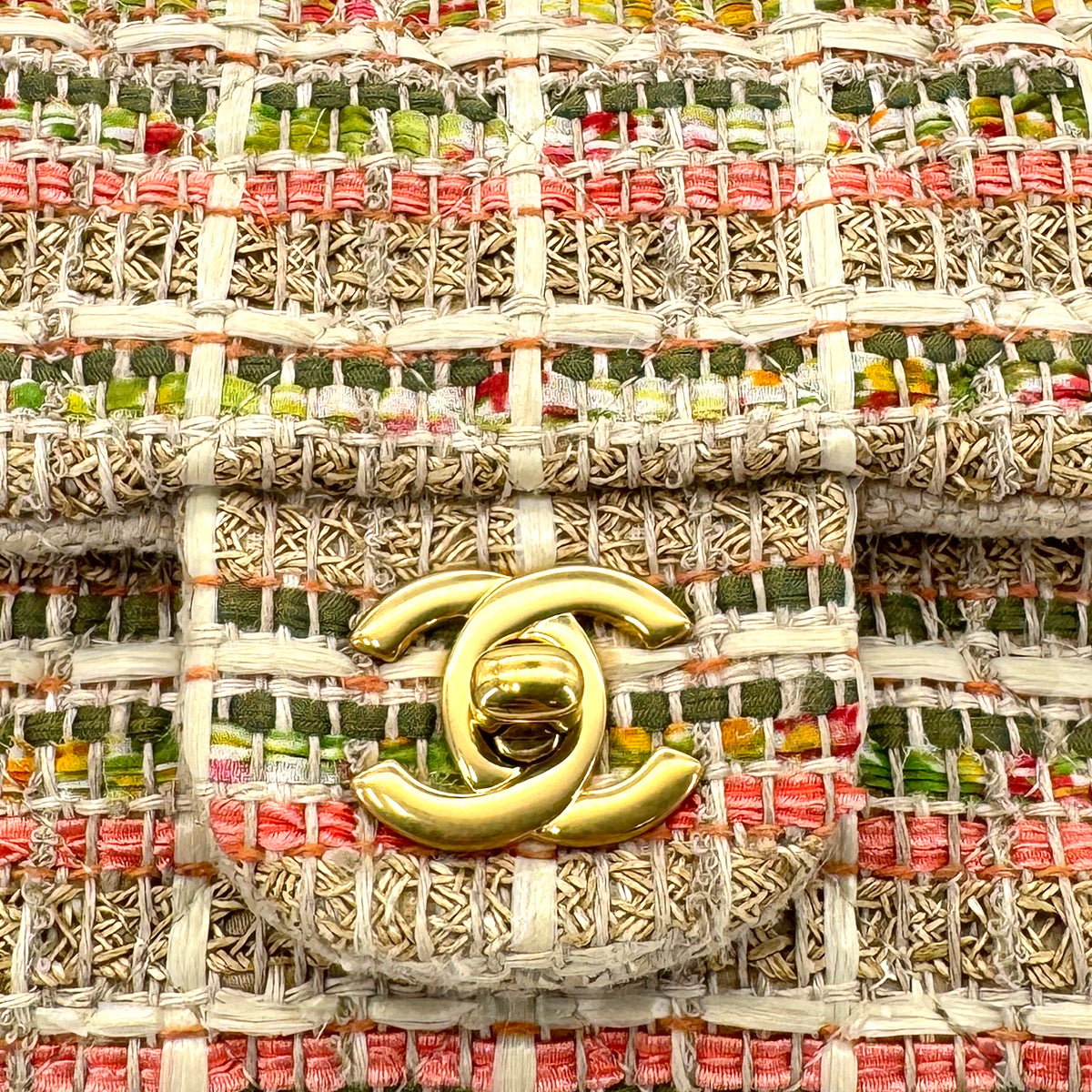 CHANEL MINI MATELASSE CHAIN SHOULDER BAG NATURAL HEMP LAFFIA LEATHER 90286015