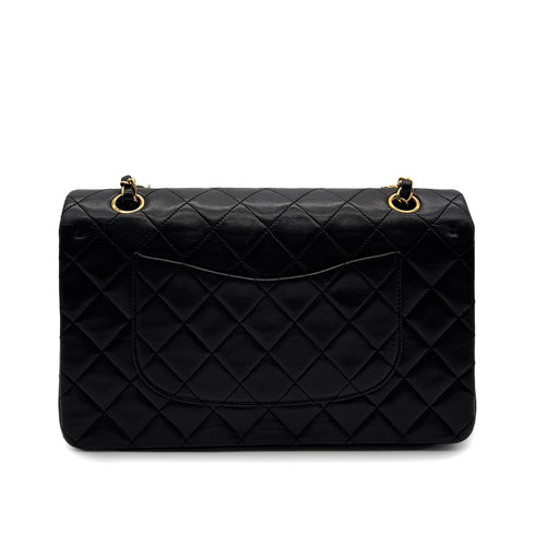 CHANEL VINTAGE CLASSIC FLAP MEDIUM CHAIN SHOULDER BAG BLACK LAMB SKIN 90286016 - PURPOSE
