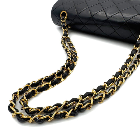 CHANEL VINTAGE CLASSIC FLAP MEDIUM CHAIN SHOULDER BAG BLACK LAMB SKIN 90286016 - PURPOSE