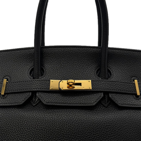 HERMES BIRKIN 35 BLACK TAURILLON CLEMENCE HAND BAG ▢G GHW 90286018 - PURPOSE