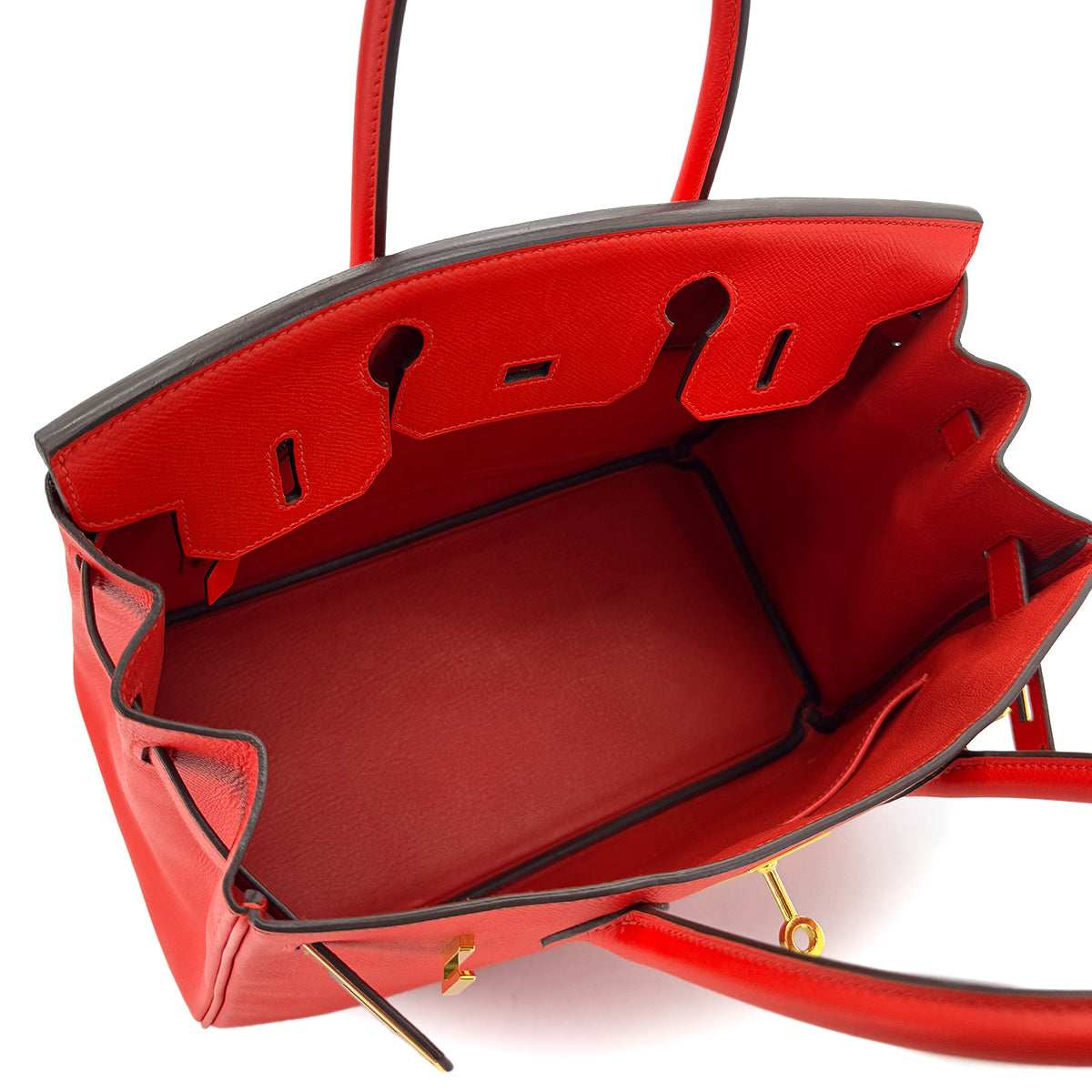 HERMES BIRKIN 30 ROUGE TOMATE EPSOM HAND BAG A GHW 90286022