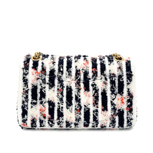CHANEL REISSUE 2.55 STRIPE PATTERN CHAIN SHOULDER BAG MULTICOLOR TWEED 90286023 - PURPOSE