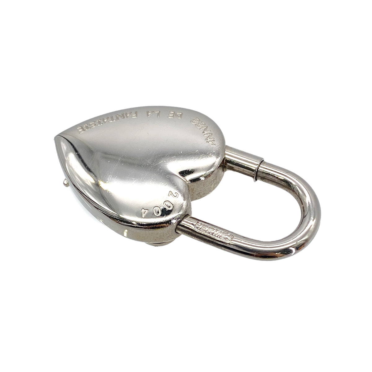 HERMES CADENA CHARM LA FANTAISIE 2004 HEART SILVER ACCESSORY 90286146