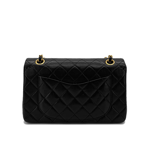 CHANEL VINTAGE CLASSIC FLAP SMALL CHAIN SHOULDER BAG BLACK LAMB SKIN 90286176 - PURPOSE