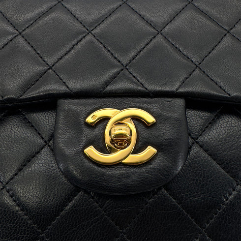 CHANEL VINTAGE CLASSIC FLAP SMALL CHAIN SHOULDER BAG BLACK LAMB SKIN 90286176 - PURPOSE