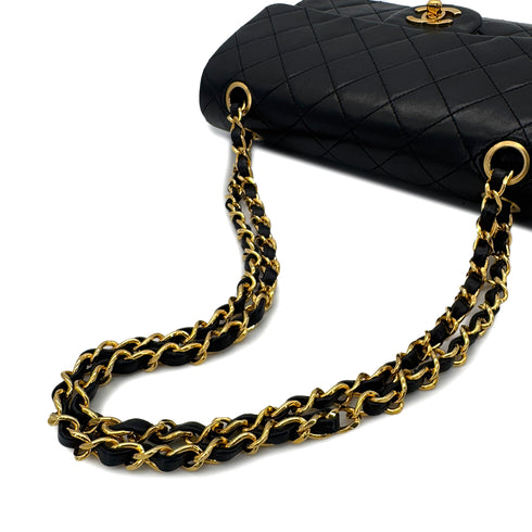 CHANEL VINTAGE CLASSIC FLAP SMALL CHAIN SHOULDER BAG BLACK LAMB SKIN 90286176 - PURPOSE