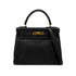 HERMES KELLY 28 RETOURNE BLACK EVERCOLOR HAND SHOULDER BAG □B GHW 90286178 - PURPOSE