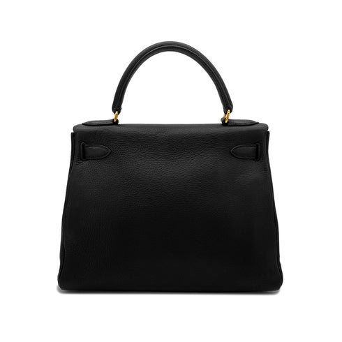 HERMES KELLY 28 RETOURNE BLACK EVERCOLOR HAND SHOULDER BAG □B GHW 90286178 - PURPOSE