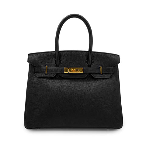 HERMES BIRKIN 30 BLACK TOGO HAND BAG □C GHW 90286179 - PURPOSE