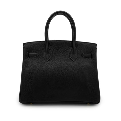 HERMES BIRKIN 30 BLACK TOGO HAND BAG □C GHW 90286179 - PURPOSE