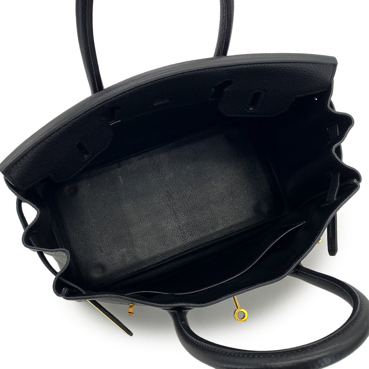HERMES BIRKIN 30 BLACK TOGO HAND BAG □C GHW 90286179