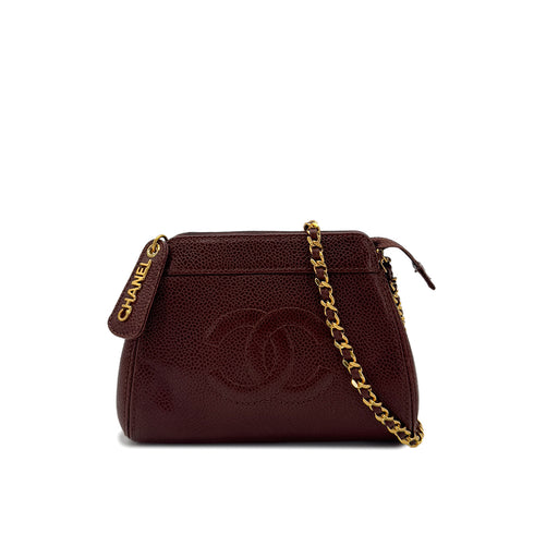 CHANEL VINTAGE COCOMARK MINI CHAIN SHOULDER BAG BROWN CAVIAR SKIN 90286180 - PURPOSE