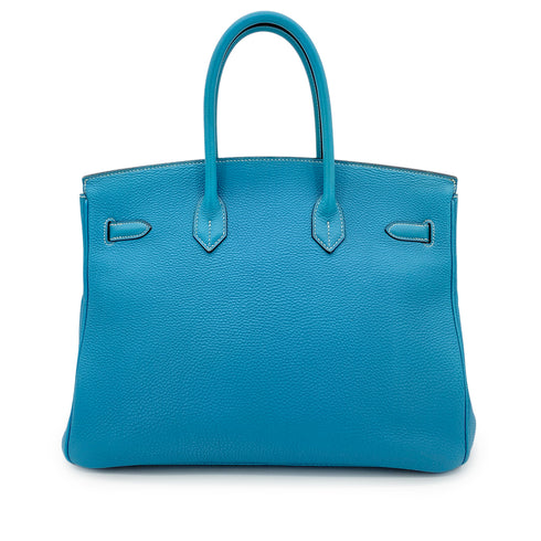 HERMES BIRKIN 35 BLUE JEAN TOGO HAND BAG □H SHW 90286184 - PURPOSE