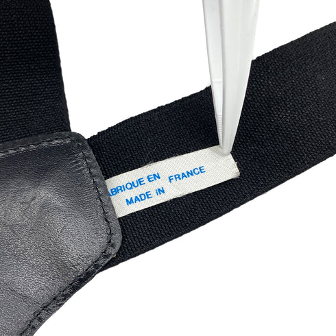 CHANEL VINTAGE SUSPENDER LOGO BLACK WHITE CANVAS LEATHER 90286190 - PURPOSE