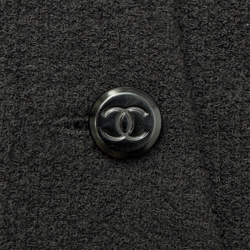CHANEL VINTAGE COCO BUTTON JACKET BLACK WOOL 44 98A RTW 90286195 - PURPOSE