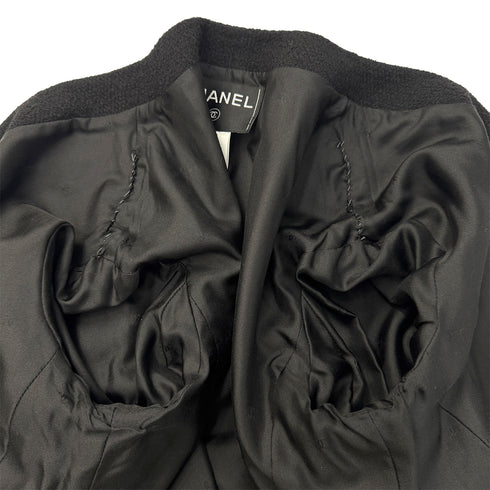 CHANEL VINTAGE COCO BUTTON JACKET BLACK WOOL 44 98A RTW 90286195 - PURPOSE