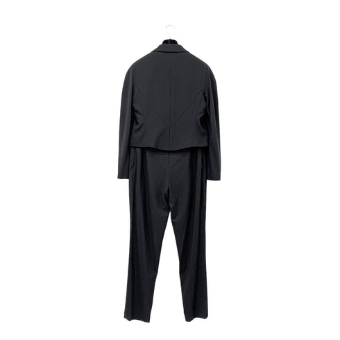 CHANEL VINTAGE JACKET PANTS SET BLACK WOOL 40 99A RTW 90286201 - PURPOSE