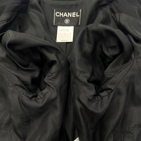 CHANEL VINTAGE JACKET PANTS SET BLACK WOOL 40 99A RTW 90286201 - PURPOSE