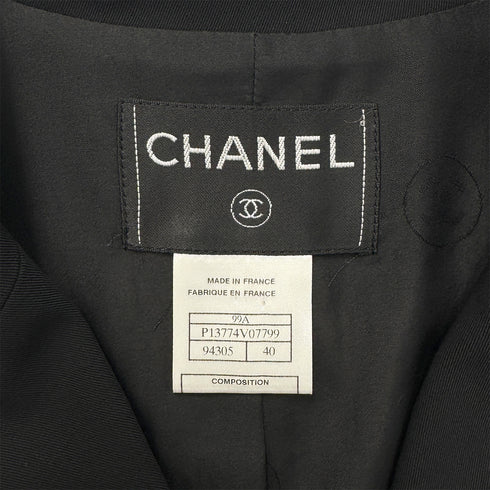 CHANEL VINTAGE JACKET PANTS SET BLACK WOOL 40 99A RTW 90286201 - PURPOSE