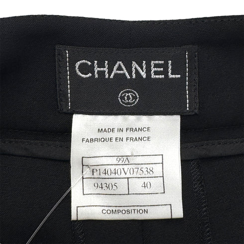 CHANEL VINTAGE JACKET PANTS SET BLACK WOOL 40 99A RTW 90286201 - PURPOSE
