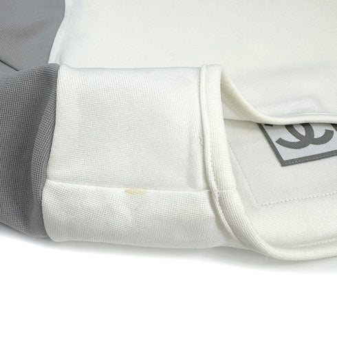 CHANEL SPORTS LINE LONG T-SHIRT WHITE GRAY COCOMARK POLYAMIDE 40 01P RTW 90286202