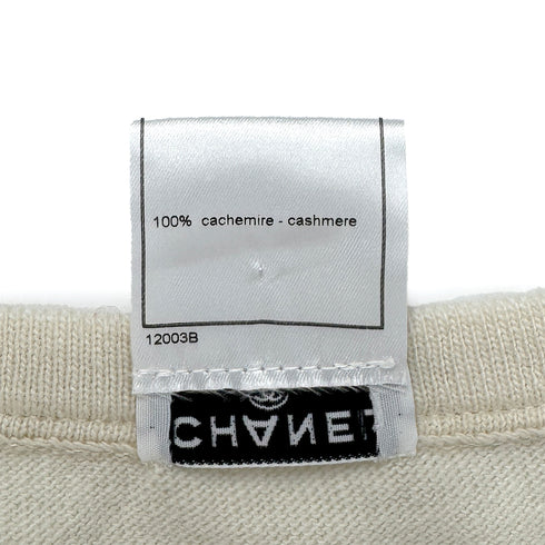 CHANEL SLEEVELESS TOPS WHITE CASHMERE 40 01A RTW 90286203