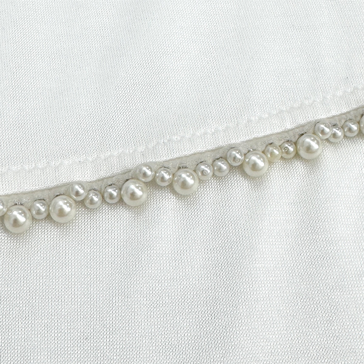 CHANEL FAUX PEARL T-SHIRT WHITE COCOMARK VISCOSE 38 P52 RTW 90286204