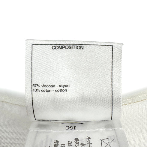 CHANEL FAUX PEARL T-SHIRT WHITE COCOMARK VISCOSE 38 P52 RTW 90286204
