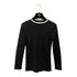CHANEL COCO MARK LONG SLEEVE T-SHIRT BLACK CASHMERE 34 P62 RTW 90286205