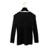 CHANEL COCO MARK LONG SLEEVE T-SHIRT BLACK CASHMERE 34 P62 RTW 90286205