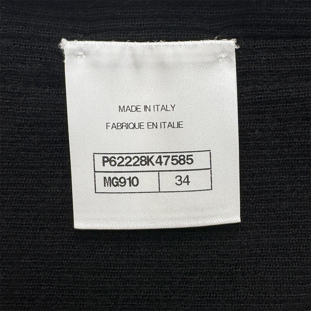 CHANEL COCO MARK LONG SLEEVE T-SHIRT BLACK CASHMERE 34 P62 RTW 90286205