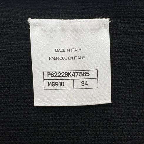 CHANEL COCO MARK LONG SLEEVE T-SHIRT BLACK CASHMERE 34 P62 RTW 90286205