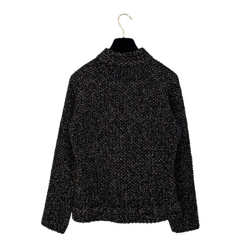CHANEL TWEED JACKET BLACK ALPACA 42 03A RTW 90286207