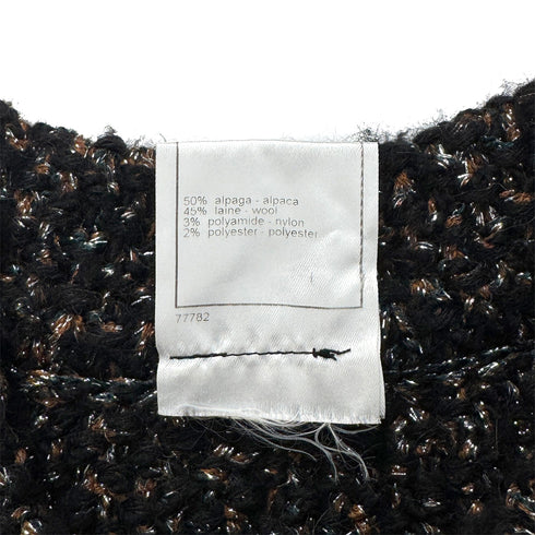 CHANEL TWEED JACKET BLACK ALPACA 42 03A RTW 90286207