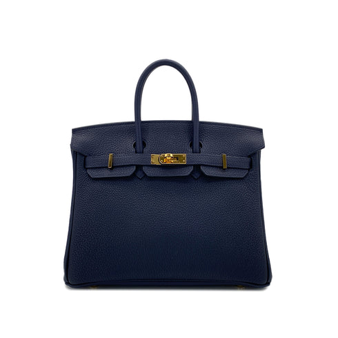 HERMES BIRKIN 25 BLEU NUIT TOGO HAND BAG Y GHW 90286570 - PURPOSE