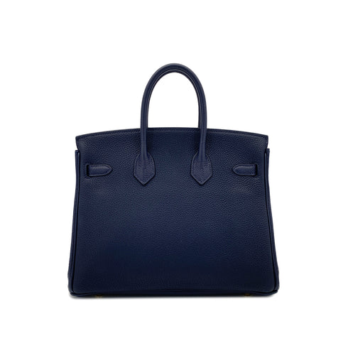 HERMES BIRKIN 25 BLEU NUIT TOGO HAND BAG Y GHW 90286570 - PURPOSE