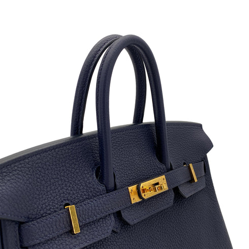 HERMES BIRKIN 25 BLEU NUIT TOGO HAND BAG Y GHW 90286570 - PURPOSE
