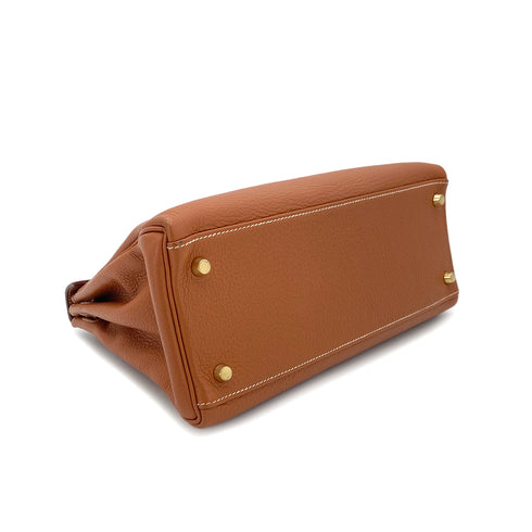 HERMES KELLY 28 RETOURNE COGNAC TAURILLON CLEMENCE HAND SHOULDER BAG □H GHW 90286577 - PURPOSE