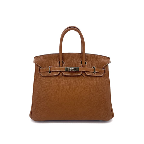 HERMES BIRKIN 25 GOLD TOGO HAND BAG □P SHW 90286580 - PURPOSE