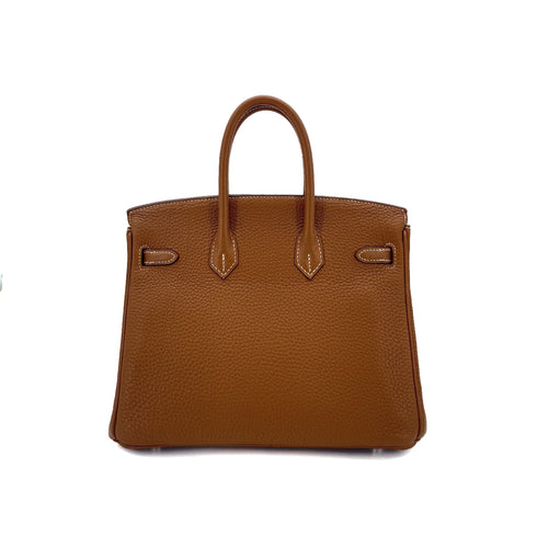 HERMES BIRKIN 25 GOLD TOGO HAND BAG □P SHW 90286580 - PURPOSE