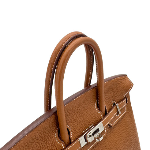 HERMES BIRKIN 25 GOLD TOGO HAND BAG □P SHW 90286580 - PURPOSE